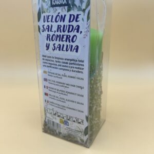 Velón de sal, ruda, romero y salvia
