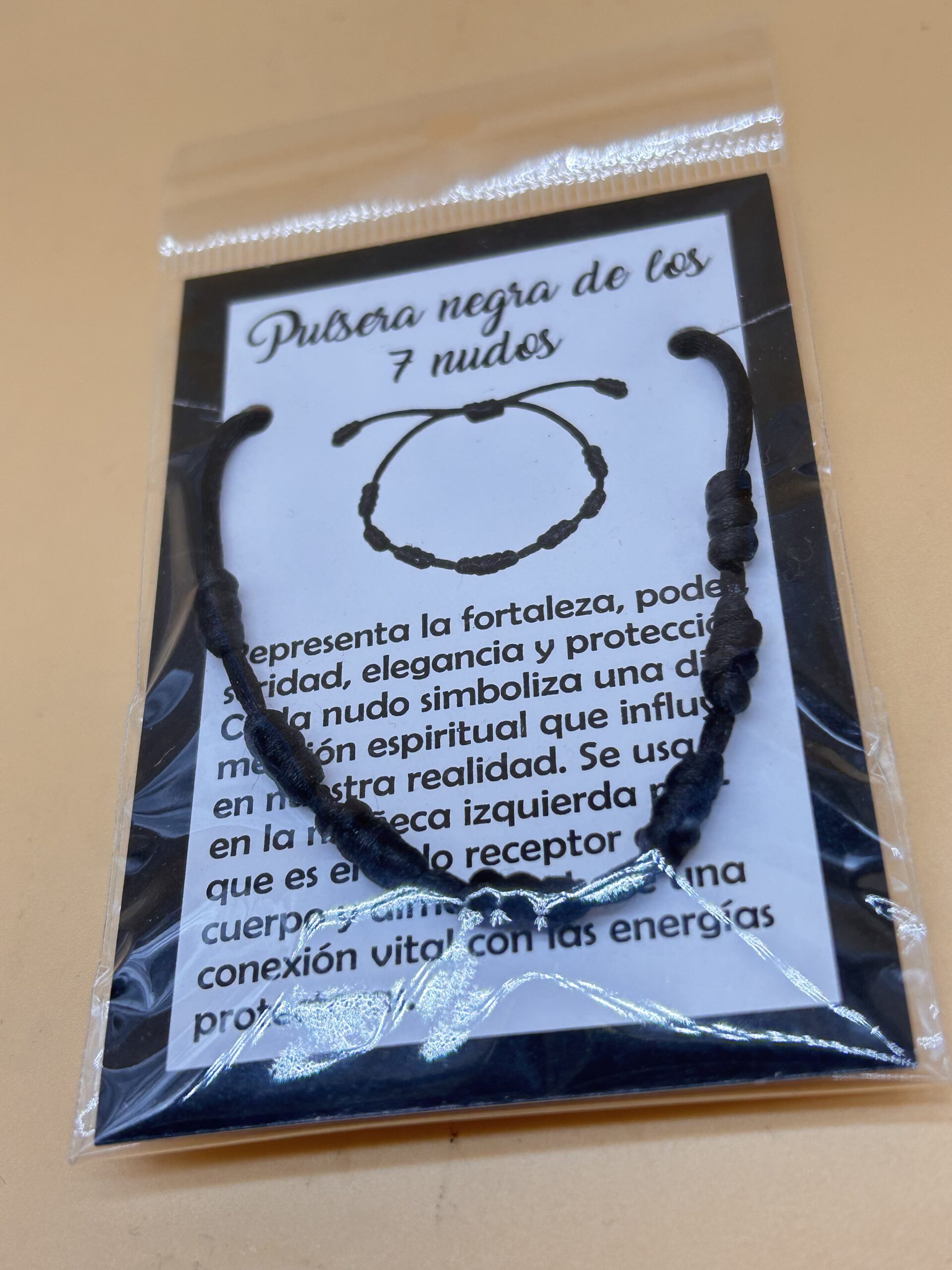 Pulsera negra de los 7 nudos - Imagen 2