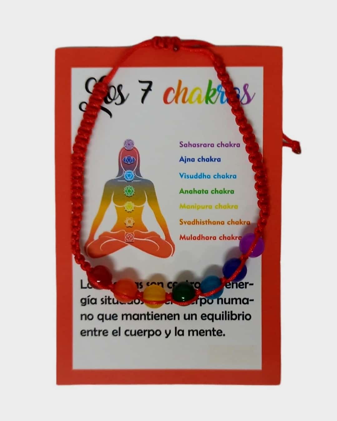 pulsera roja 7 chakras