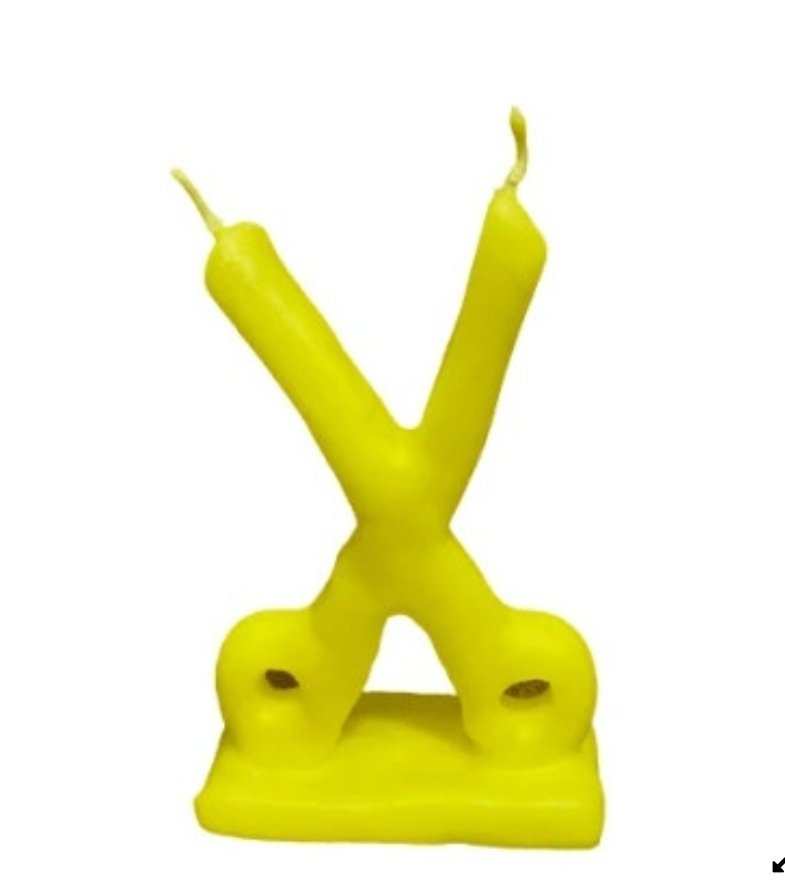 VELA TIJERAS AMARILLA